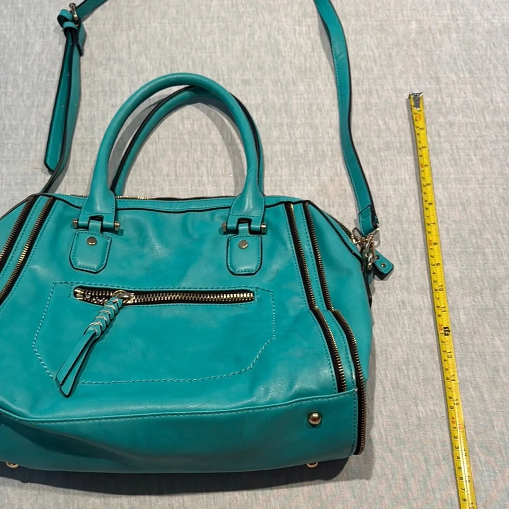 Urban Expressions Green Satchel with Structured Design and Double Handles